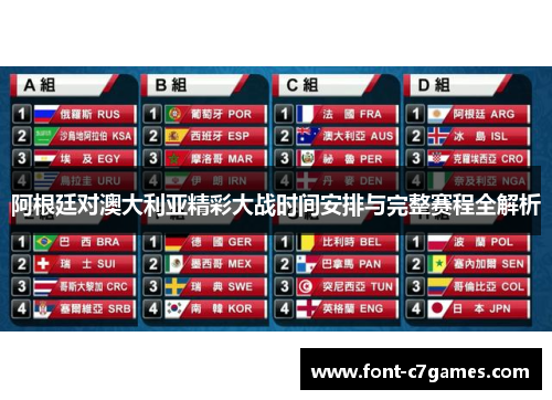 阿根廷对澳大利亚精彩大战时间安排与完整赛程全解析